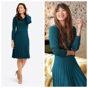 Draper James Womens Glitter Sweater Dress Green Size XL New Wedding Guest